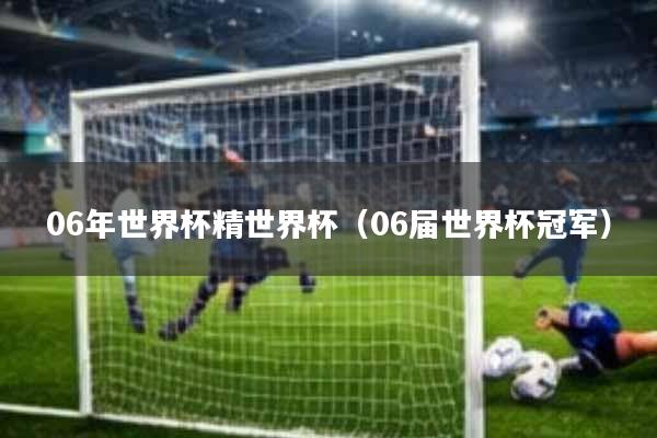 06年世界杯精世界杯(06届世界杯冠军)